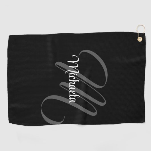 Minimalistisch modern monogram initiaal golfhanddoek (Horizontaal)