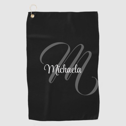 Minimalistisch modern monogram initiaal golfhanddoek (Voorkant)