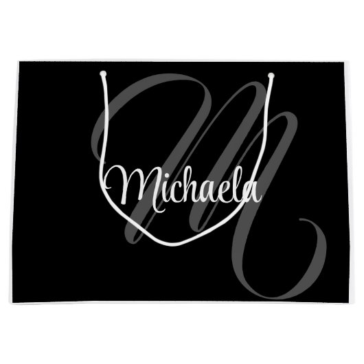 Minimalistisch modern monogram initiaal groot cadeauzakje (Voorkant)