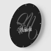 Minimalistisch modern monogram initiaal grote klok (Hoek)