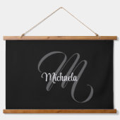 Minimalistisch modern monogram initiaal hangend wandkleed (Voorkant)