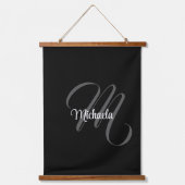 Minimalistisch modern monogram initiaal hangend wandkleed (Voorkant)