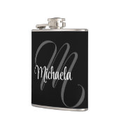 Minimalistisch modern monogram initiaal heupfles (Links)