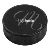 Minimalistisch modern monogram initiaal hockey puck (3/4)
