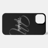 Minimalistisch modern monogram initiaal iPhone hoesje (Achterkant horizontaal)