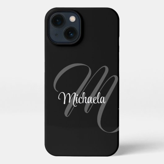 Minimalistisch modern monogram initiaal iPhone hoesje (Achterkant)