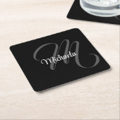 Minimalistisch modern monogram initiaal kartonnen onderzetters (Schuin)