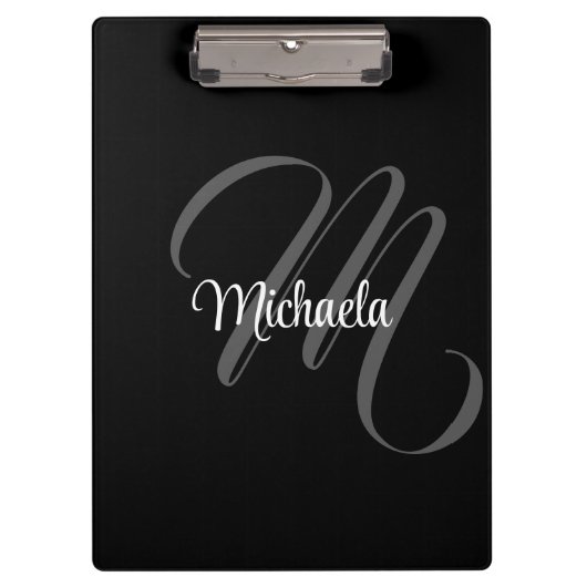 Minimalistisch modern monogram initiaal klembord (Voorkant)