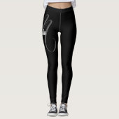 Minimalistisch modern monogram initiaal leggings (Voorkant)
