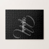 Minimalistisch modern monogram initiaal legpuzzel (Horizontaal)