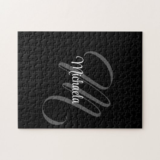 Minimalistisch modern monogram initiaal legpuzzel (Horizontaal)