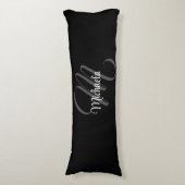 Minimalistisch modern monogram initiaal lichaamskussen (Voorkant Verticaal)