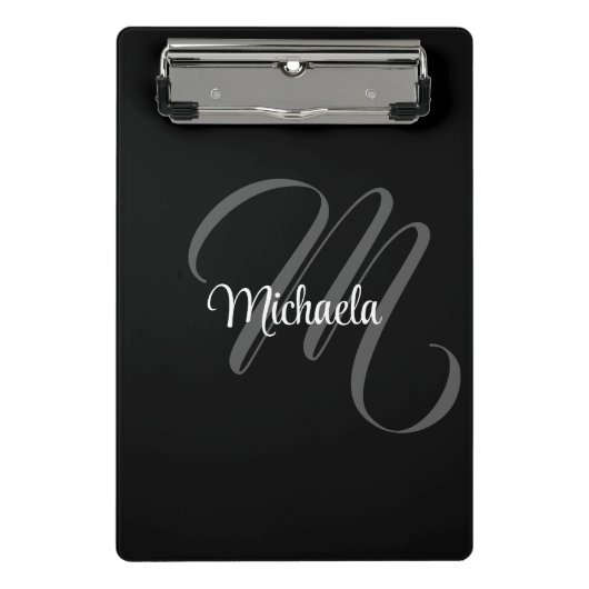 Minimalistisch modern monogram initiaal mini klembord (Voorkant)