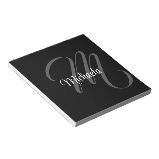 Minimalistisch modern monogram initiaal notitieblok (Schuin)