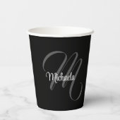 Minimalistisch modern monogram initiaal papieren bekers (Achterkant)