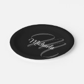 Minimalistisch modern monogram initiaal papieren bordje (Gekanteld)