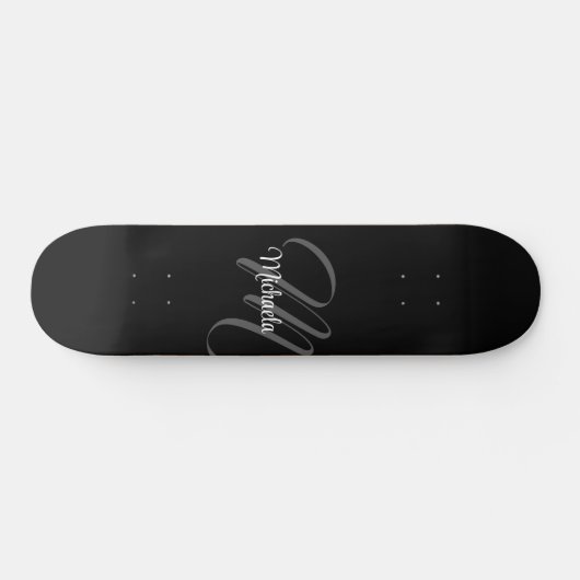 Minimalistisch modern monogram initiaal persoonlijk skateboard (Horizontaal)