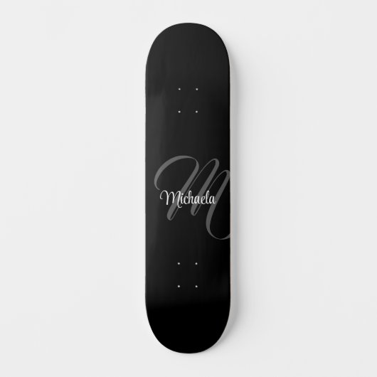 Minimalistisch modern monogram initiaal persoonlijk skateboard (Voorkant)