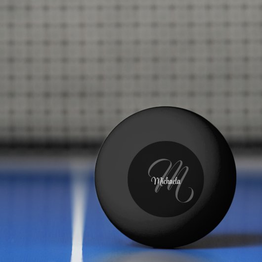 Minimalistisch modern monogram initiaal pingpongbal (Net)