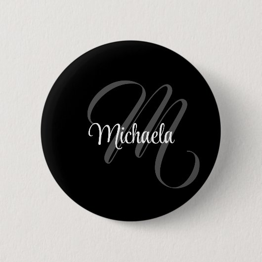 Minimalistisch modern monogram initiaal ronde button 5,7 cm (Voorkant)