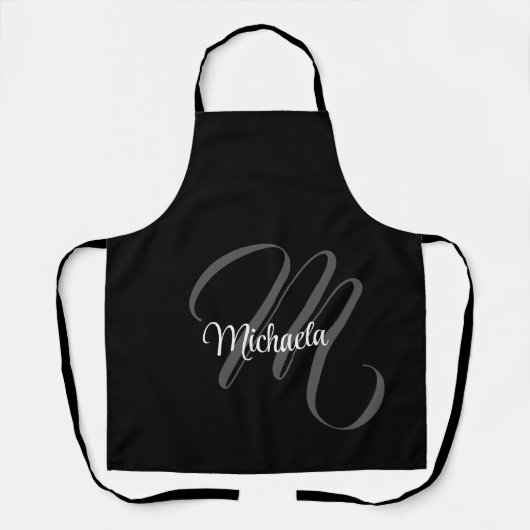 Minimalistisch modern monogram initiaal schort (Voorkant)