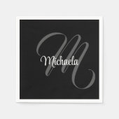 Minimalistisch modern monogram initiaal servet (Voorkant)