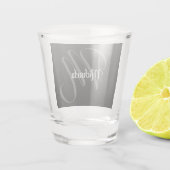 Minimalistisch modern monogram initiaal shot glas (Achterkant)