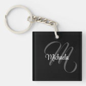 Minimalistisch modern monogram initiaal sleutelhanger (Voorkant)