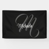 Minimalistisch modern monogram initiaal spandoek (Horizontaal)