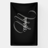 Minimalistisch modern monogram initiaal spandoek (Verticaal)