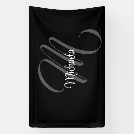 Minimalistisch modern monogram initiaal spandoek (Verticaal)