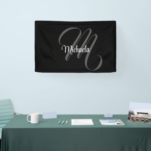 Minimalistisch modern monogram initiaal spandoek (Beurs)