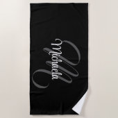 Minimalistisch modern monogram initiaal strandlaken (Voorkant)