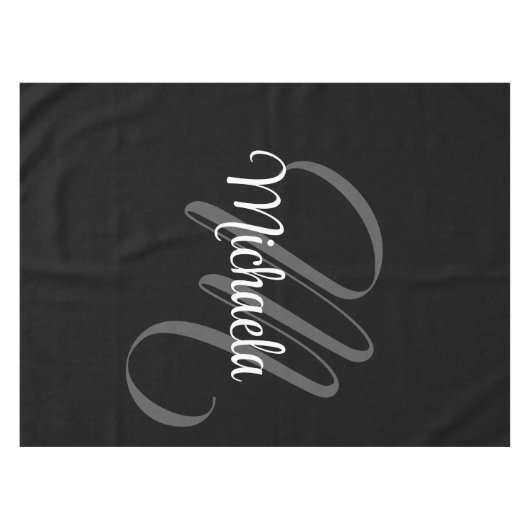 Minimalistisch modern monogram initiaal tafelkleed (Voorkant (Horizontaal))