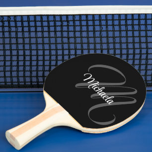 Minimalistisch modern monogram initiaal tafeltennisbatje