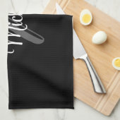 Minimalistisch modern monogram initiaal theedoek (Quarter Fold)