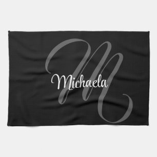 Minimalistisch modern monogram initiaal theedoek