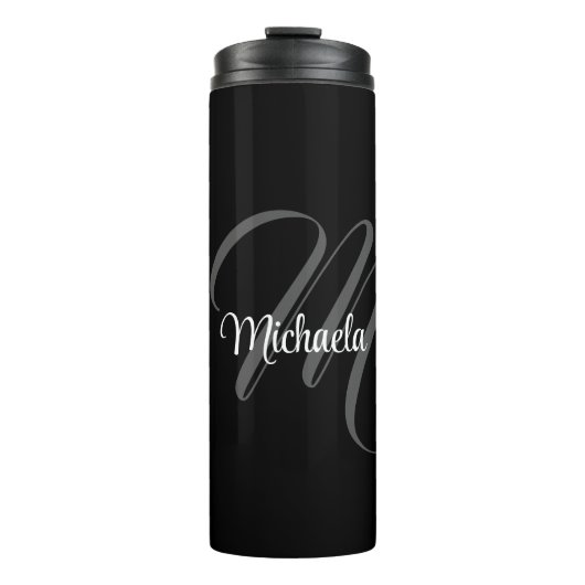Minimalistisch modern monogram initiaal: thermisch thermosbeker (Voorkant)