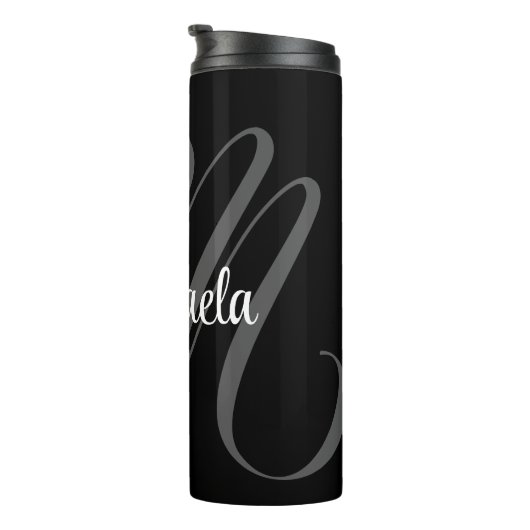 Minimalistisch modern monogram initiaal thermosbeker (Geroteerd rechts)