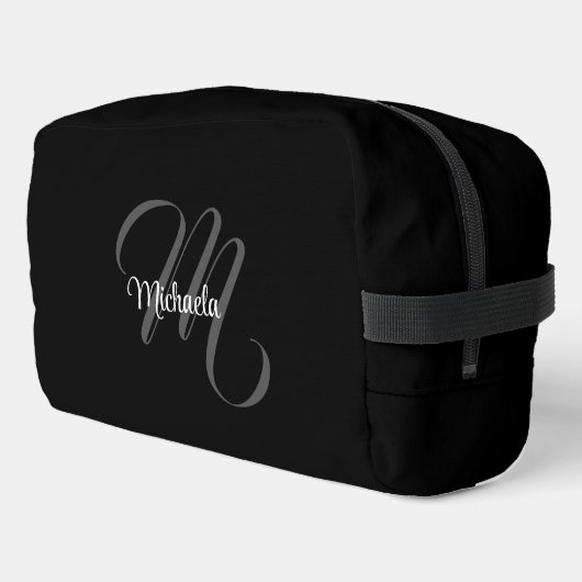 Minimalistisch modern monogram initiaal toilettasje (Linkerhoek)