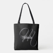Minimalistisch modern monogram initiaal tote bag (Achterkant)