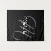 Minimalistisch modern monogram initiaal wandkleed (Voorkant (horizontaal))