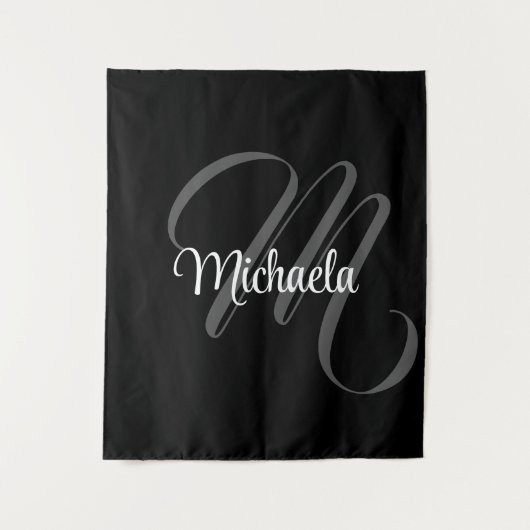 Minimalistisch modern monogram initiaal wandkleed (Voorkant)