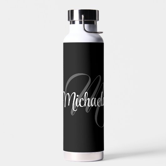 Minimalistisch modern monogram initiaal waterfles (Links)