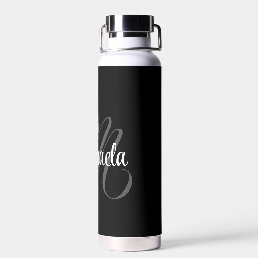 Minimalistisch modern monogram initiaal waterfles (Achterkant)