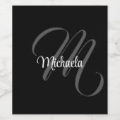 Minimalistisch modern monogram initiaal wijn etiket (Enkel label)