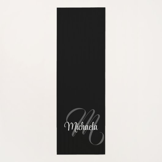 Minimalistisch modern monogram initiaal yogamat (Achterkant)