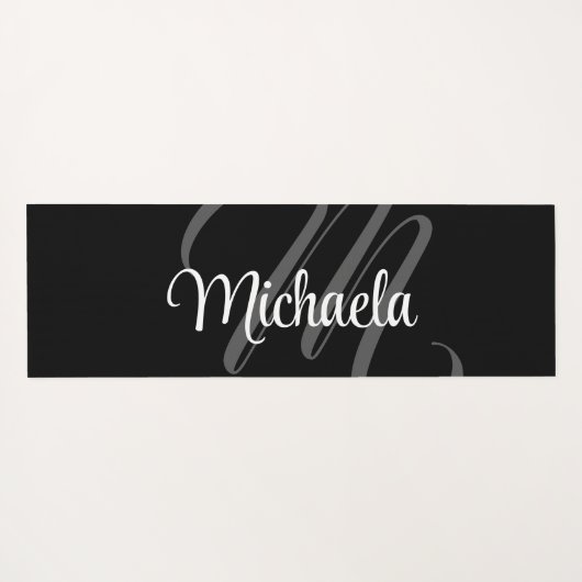 Minimalistisch modern monogram initiaal yogamat (Achterkant (horizontaal))