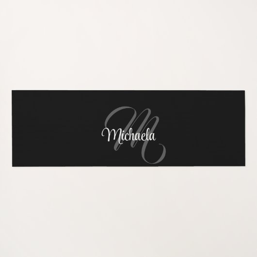 Minimalistisch modern monogram initiaal yogamat (Achterkant (horizontaal))