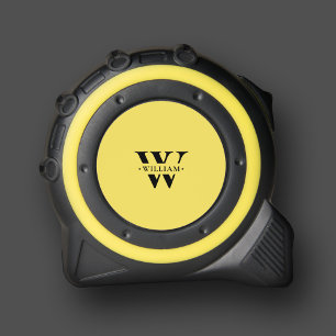 Minimalistisch modern monogram Initiaal zwart geel Rolmaat